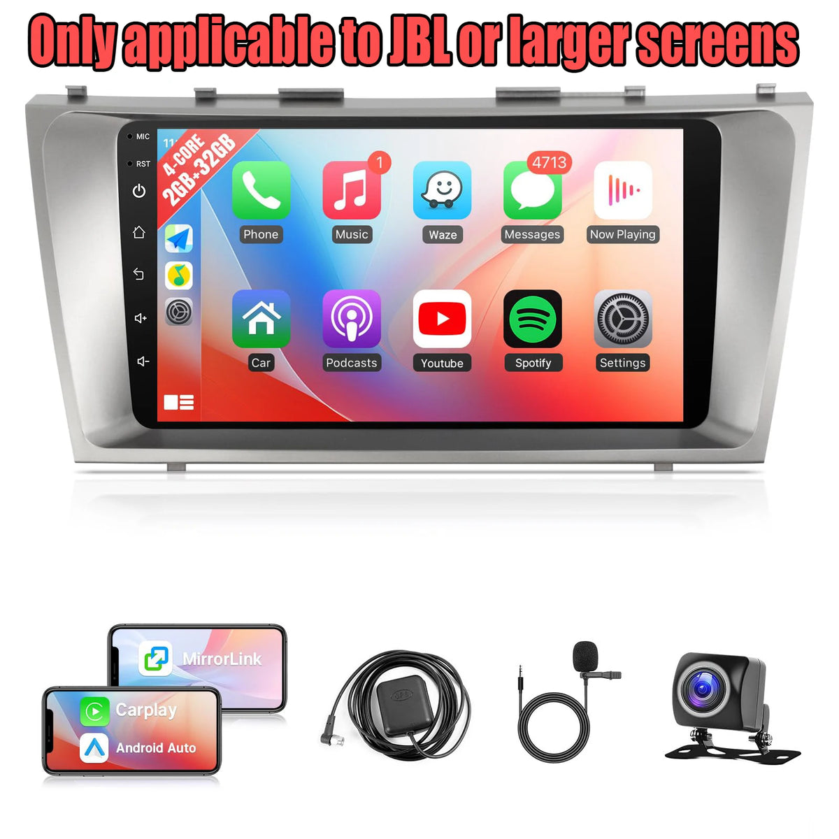 Android Car Stereo For Toyota Camry 2006 2007 2008 2009 2010 2011, 9 Inch IPS HD Touch Screen Car Radio For Toyota Camry Wireles