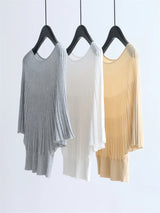 2026 New Women's Clothing: Summer Elegant and Laid-back A-Line Pullover with Waist-Spinning Design and Slimming Top