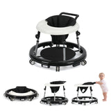 Kmaier Baby Walker, Walker for Babies, Anti‑Rollover Foldable 2‑in‑1 Infant Activity Walker with Rear Push Handle, Multi‑Height Adjustable Metal Support Legs, Removable Washable Seat & Anti‑Slip Wide Safety Base for Toddlers 6‑18 Months