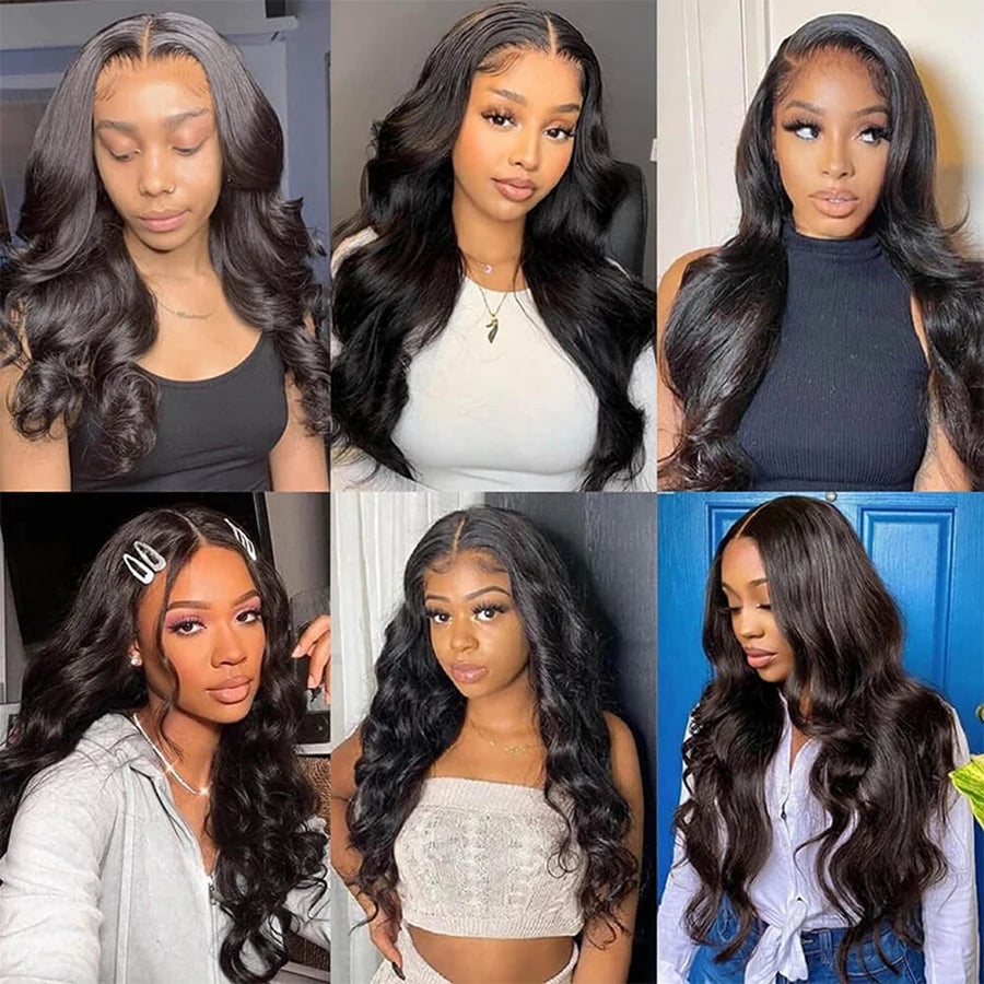 Body Wave Lace Front Human Hair Wig 30 34 40 Inches 200 Density Brazilian Remy 13x6 Transparent Hd Lace Frontal Wigs For Women