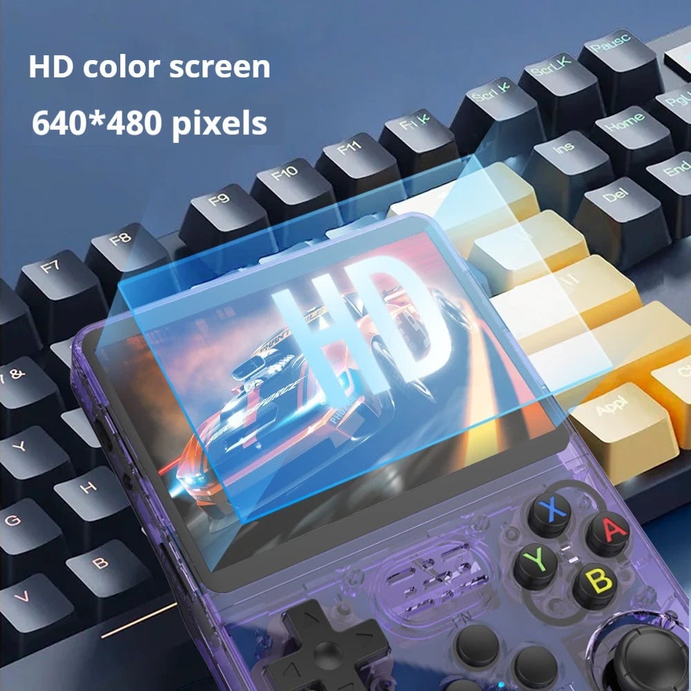 R36 Open Source 64G Handheld game console best Action Games  Linux System 3.5 IPS Screen