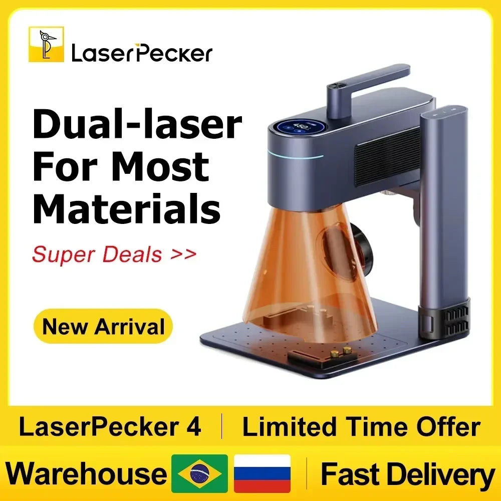 Laserpecker Laser Engraving Machine CNC 8K 10W Bluetooth 5.0 MINI Portable Laser Engraver For Metal Cutting WoodWorking LP4