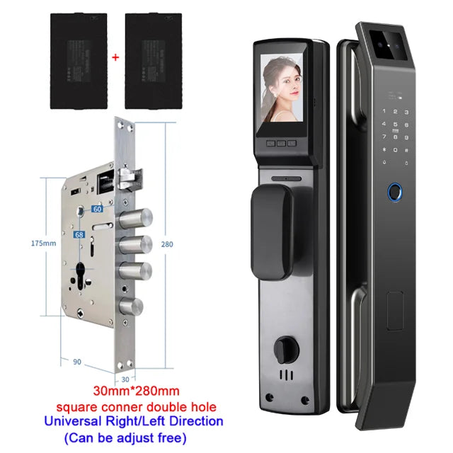 3D Face Recognition Unlock Digital Door Lock With Camera FIngerprint Password Unlock Keyless Electronic Door Lock