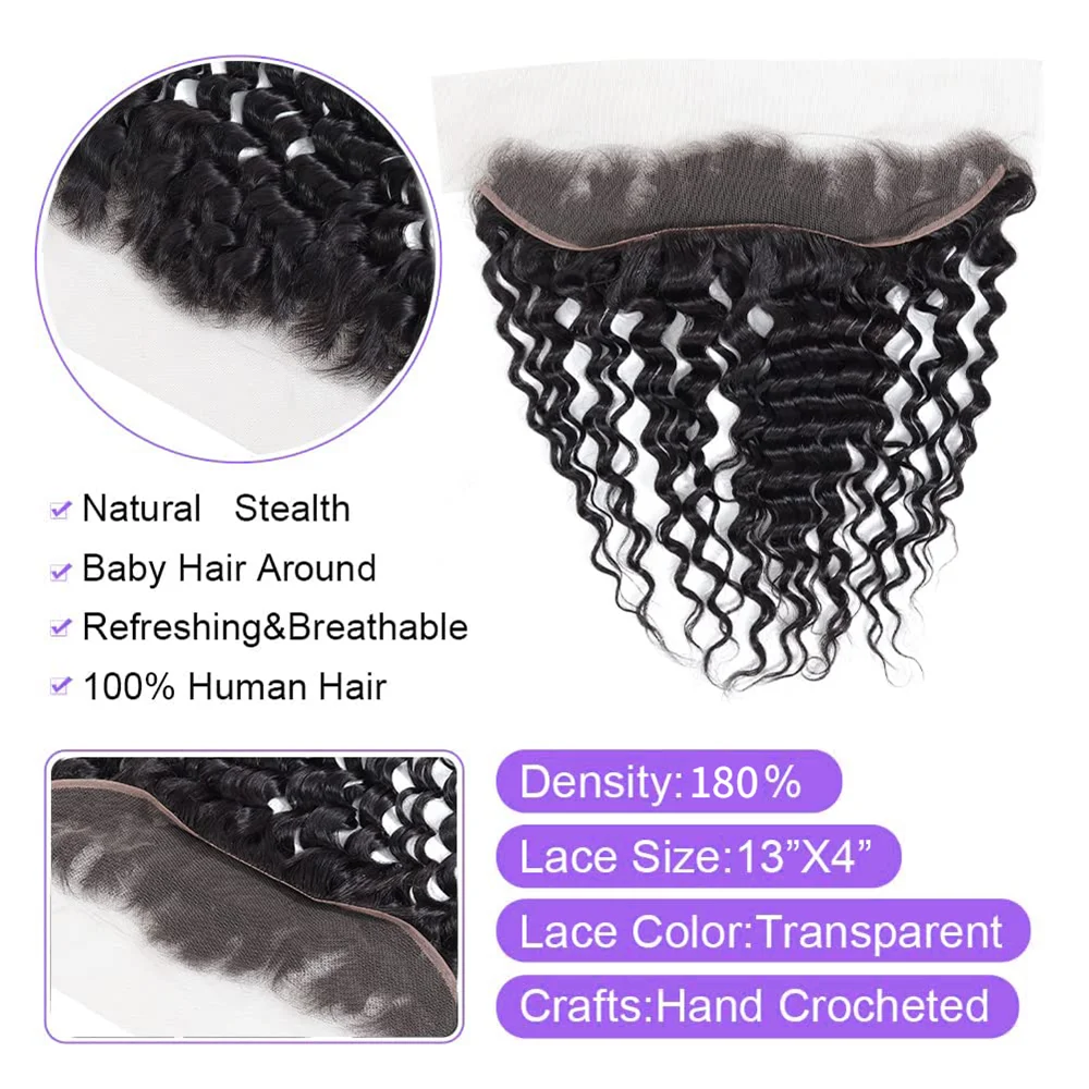 Curly 13x4 Lace Frontal Closure Body Wave Frontal Transparent Lace