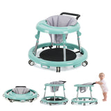 Kmaier Baby Walker, Walker for Babies, Anti‑Rollover Foldable 2‑in‑1 Infant Activity Walker with Rear Push Handle, Multi‑Height Adjustable Metal Support Legs, Removable Washable Seat & Anti‑Slip Wide Safety Base for Toddlers 6‑18 Months
