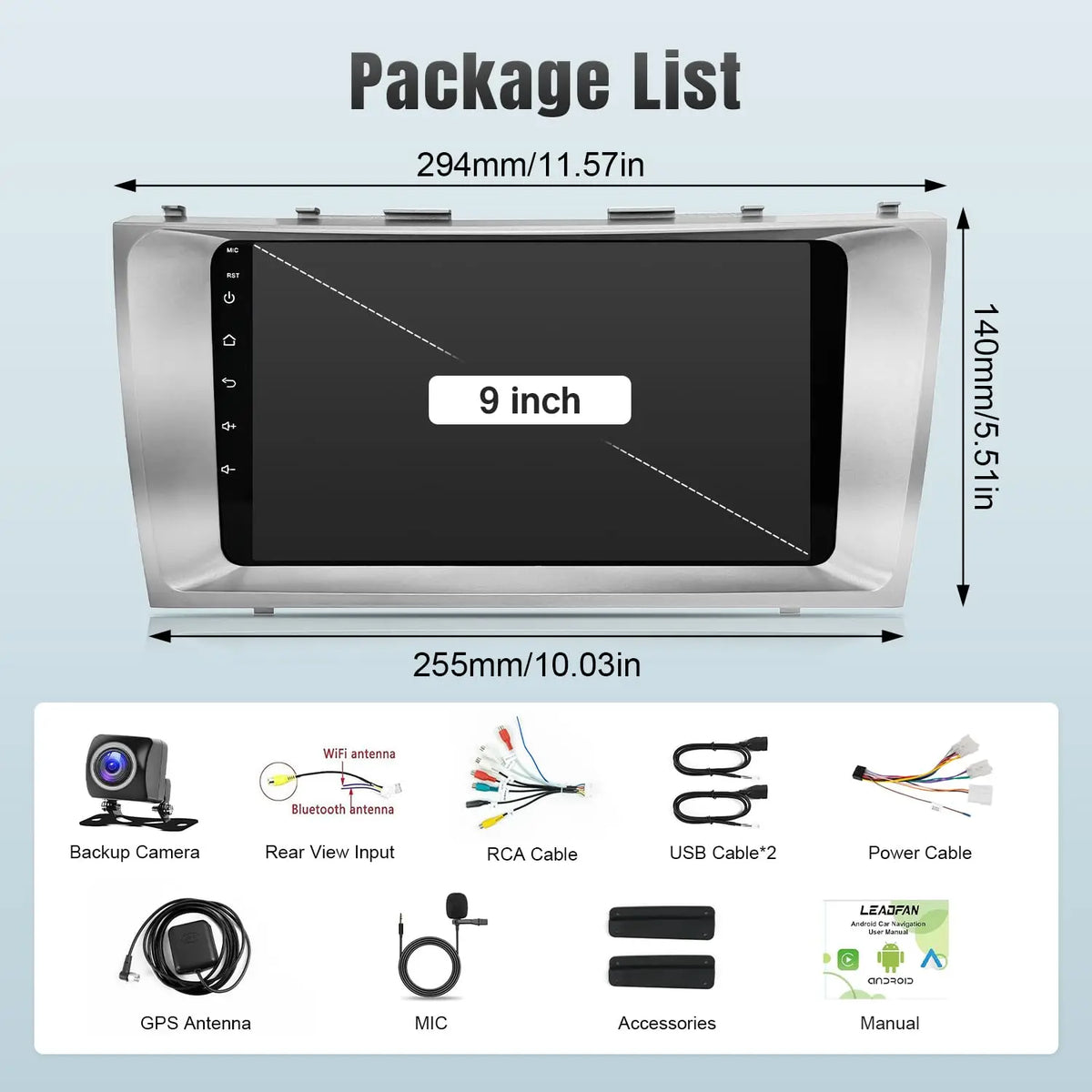 Android Car Stereo For Toyota Camry 2006 2007 2008 2009 2010 2011, 9 Inch IPS HD Touch Screen Car Radio For Toyota Camry Wireles