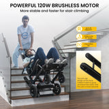 Electric Stair Climbing Chair Foldable Emergency Stair Lift Wheelchair Battery Operated for Elderly Disabled 440 lbs Max Load
