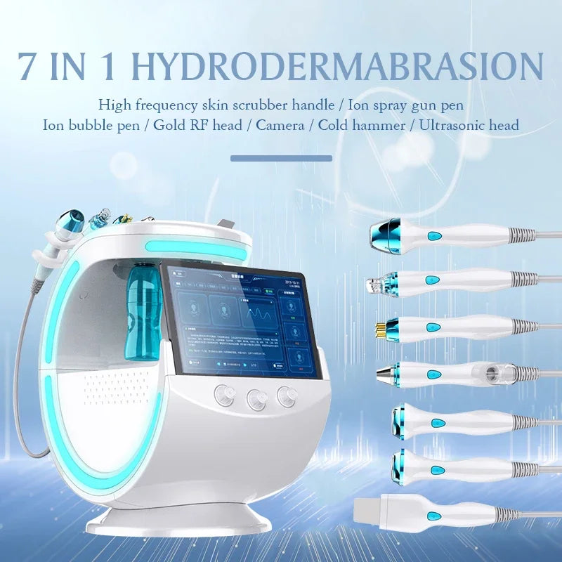 7-in-1 Hydro Facial Skin Care Machine Ultrasonic Facial Device Rejuvenation Dermabrasion with Hyperbaric Oxygen for Deep Cleansi