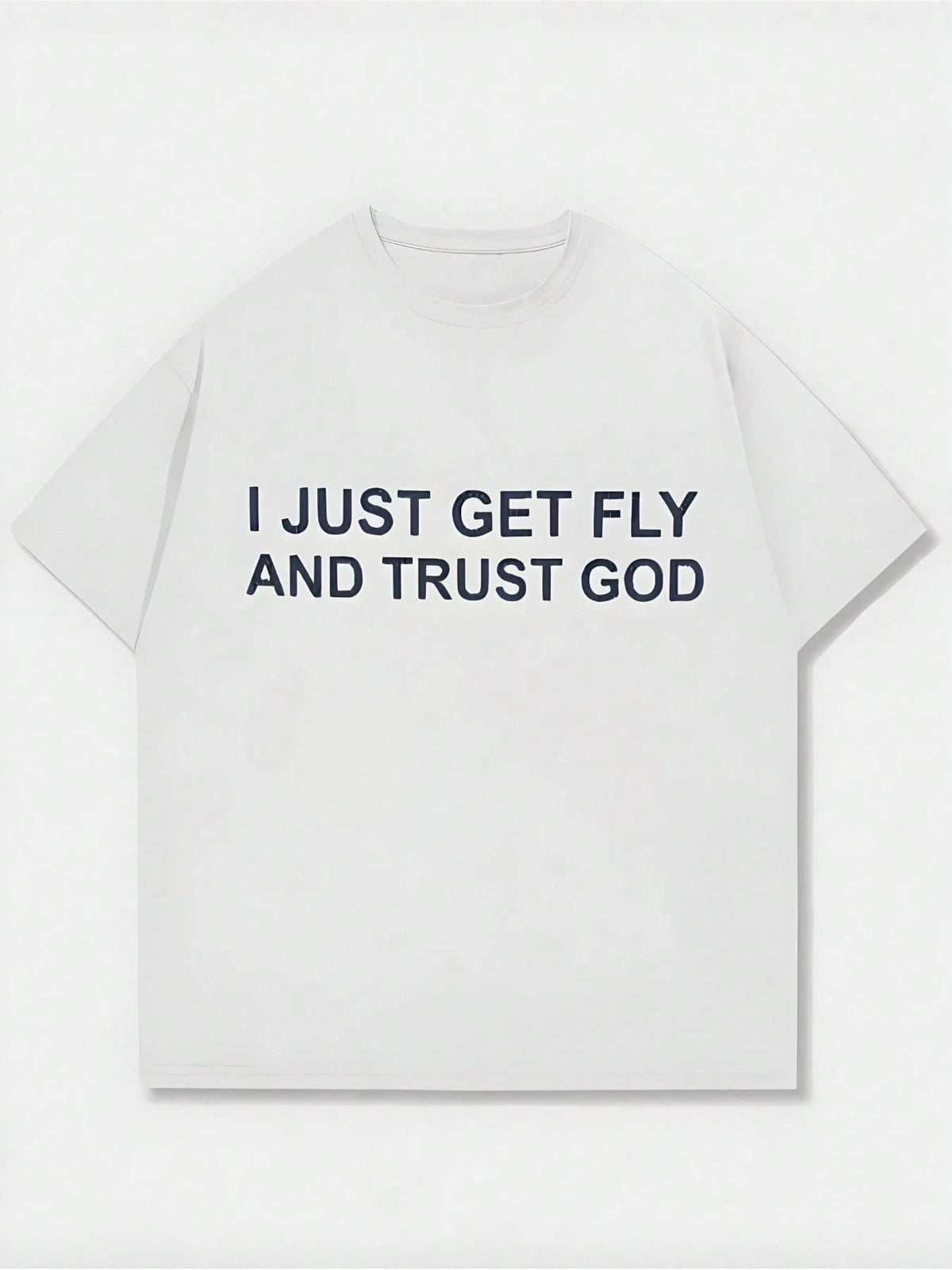 Faith Over Fear Creative Pattern Print Heavyweight 230g Pure Cotton Loose Drop Shoulder T-Shirt Washed T-Shirt Women's Retro Street T-Shirt Basic T-Shirt Loose Hip-Hop Unisex Top Acid Wash T-Shirt