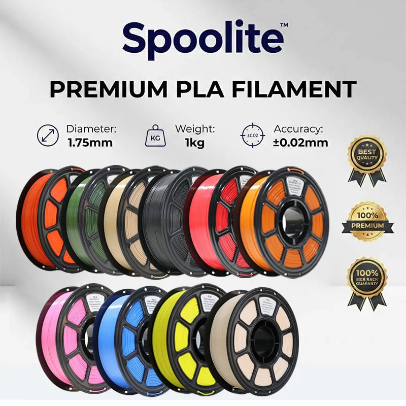Spoolite 10KG PLA 3D Filament 1.75mm Neat Winding High Compatibility Universal Fit For most 3D Printers Fast Shipping Big Sale