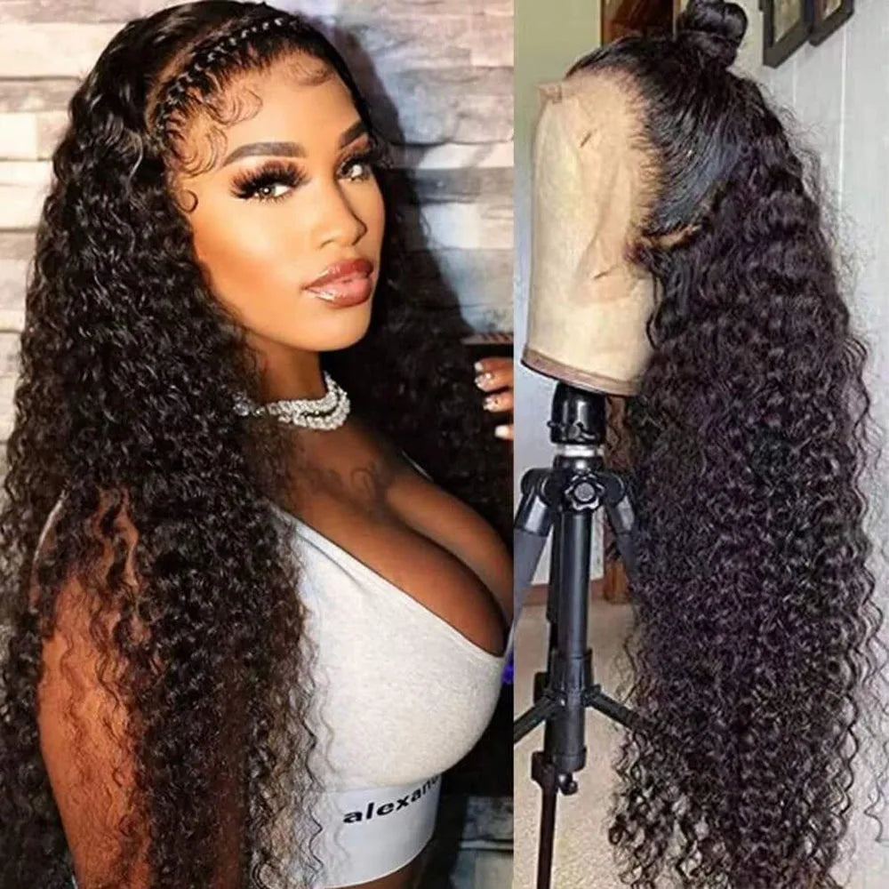 250 Density Water Wave 13x4 HD Lace Front Human Hair Wigs 360 Pre Plucked 13x6 13x4 5x5 Curly Lace Frontal Wigs For Women