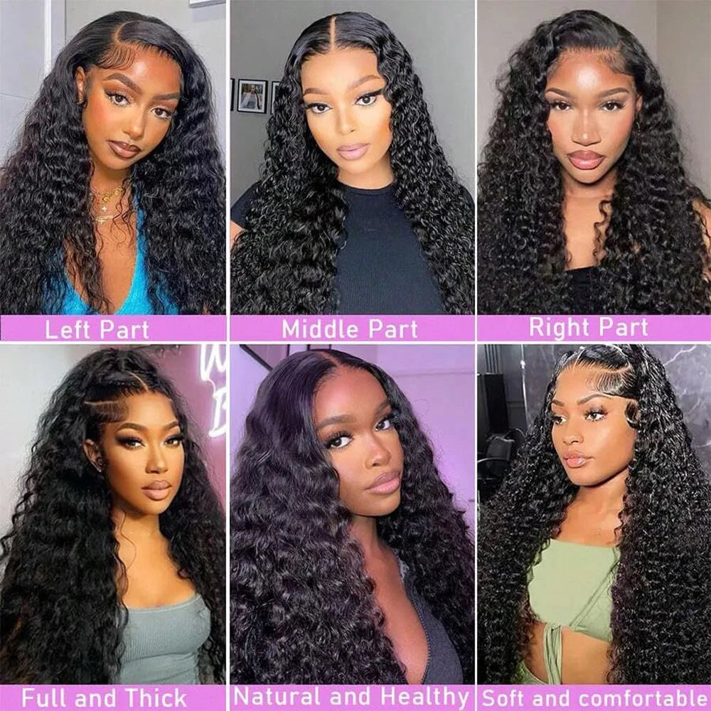 250 Density Water Wave 13x4 HD Lace Front Human Hair Wigs 360 Pre Plucked 13x6 13x4 5x5 Curly Lace Frontal Wigs For Women