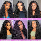 250 Density Water Wave 13x4 HD Lace Front Human Hair Wigs 360 Pre Plucked 13x6 13x4 5x5 Curly Lace Frontal Wigs For Women