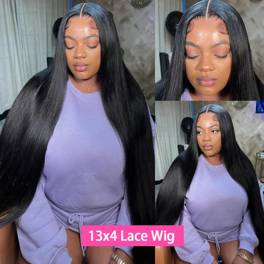 40 42 Inch Bone Straight Human Hair Wigs 13x4 13x6 HD Lace Frontal Wigs