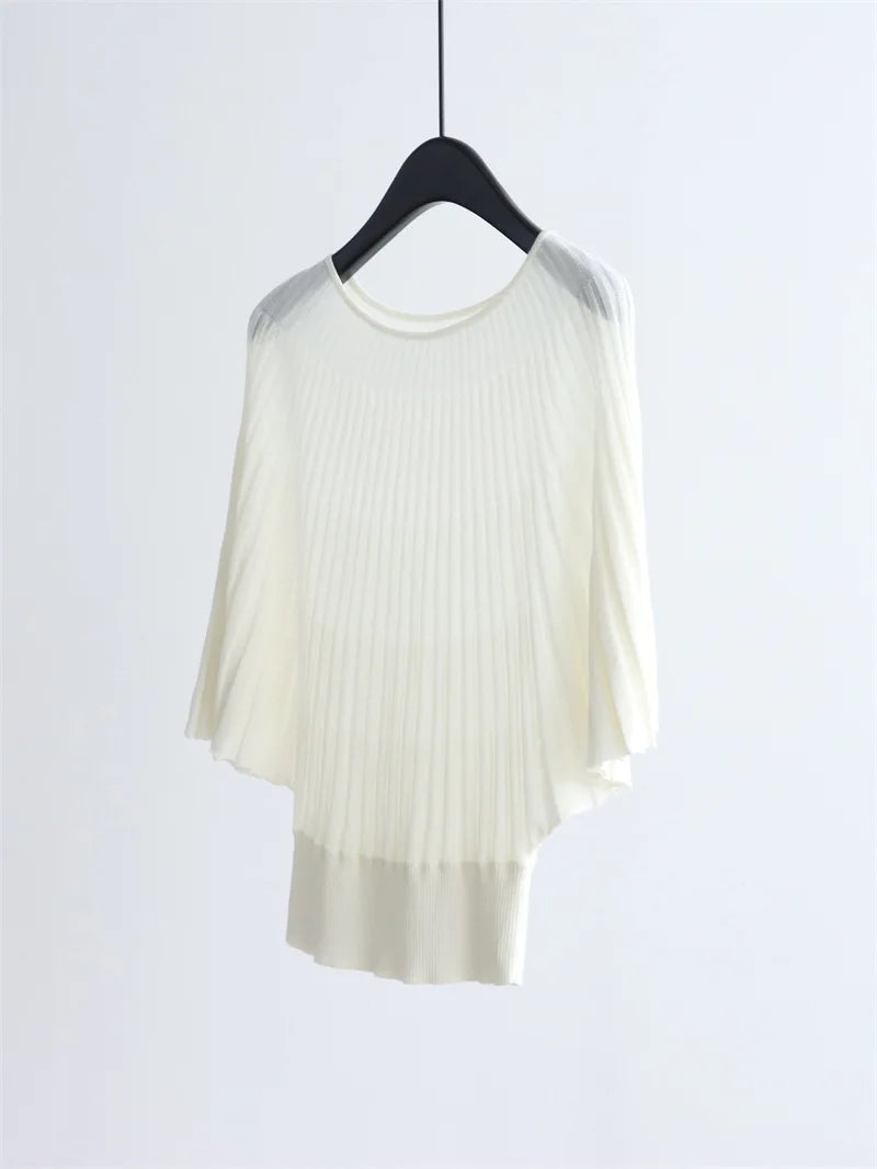 2026 New Women's Clothing: Summer Elegant and Laid-back A-Line Pullover with Waist-Spinning Design and Slimming Top