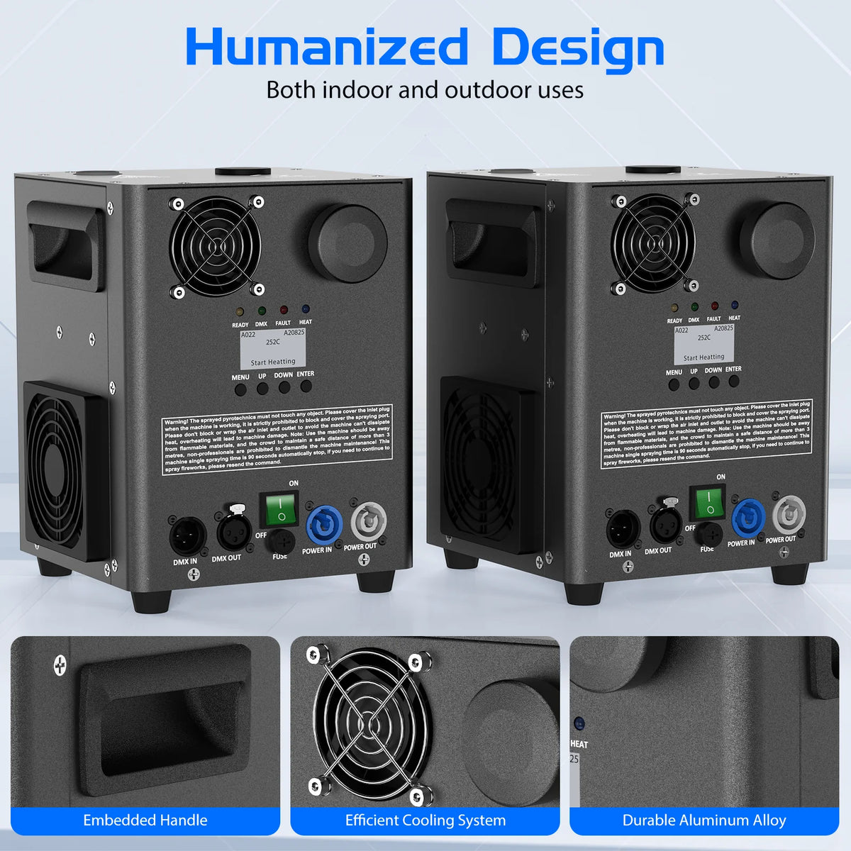 Fieryzeal 800W Cold Spark Machine Stage Equipment Cold Flame Sprayer Electronic Spark Machine DMX Control for DJ Party Wedding