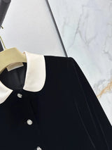 2026 Women Autumn Winter Velvet Contrast Collar Rhinestone Cropped Jacket ZX3102
