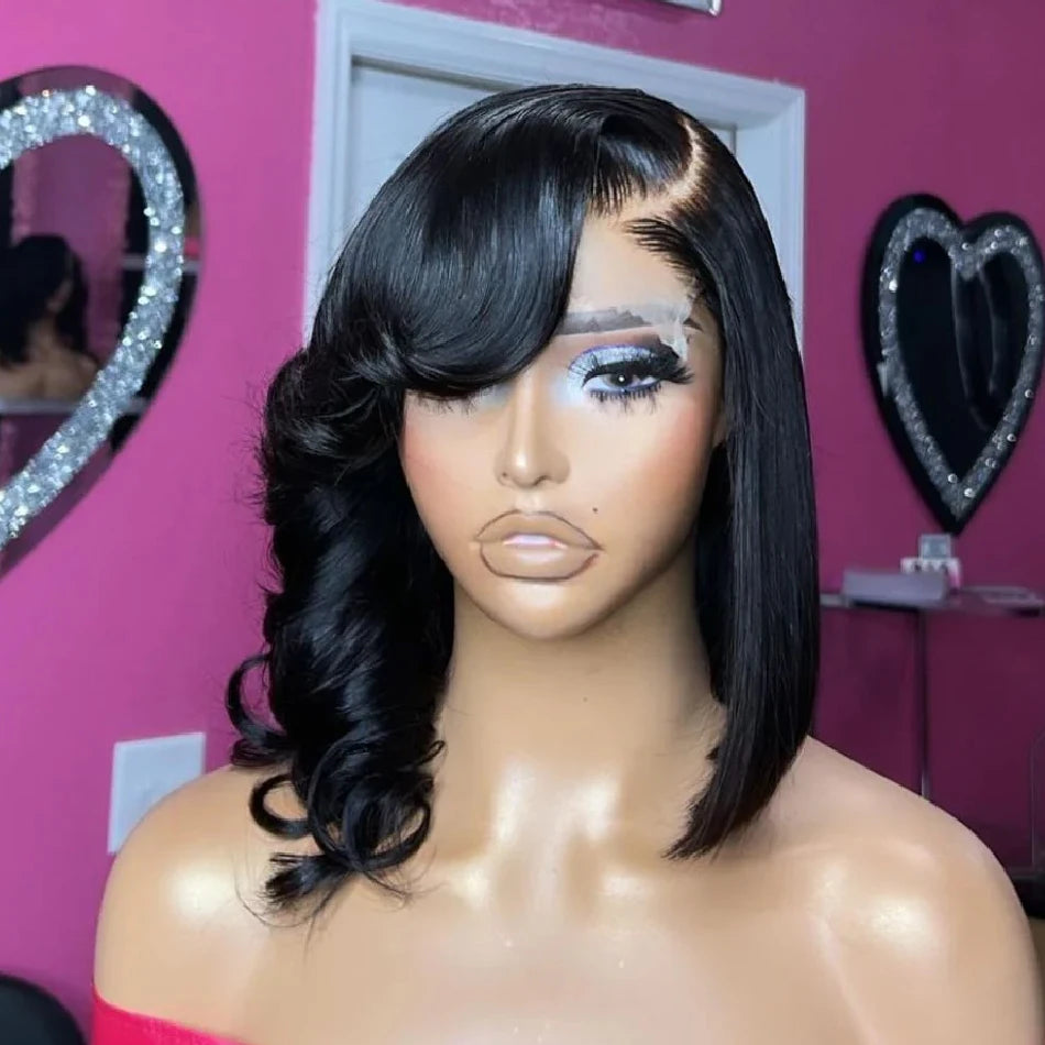 13x4 HD Transparent Lace Front Wigs Pre Plucked 250 Density Brazilian