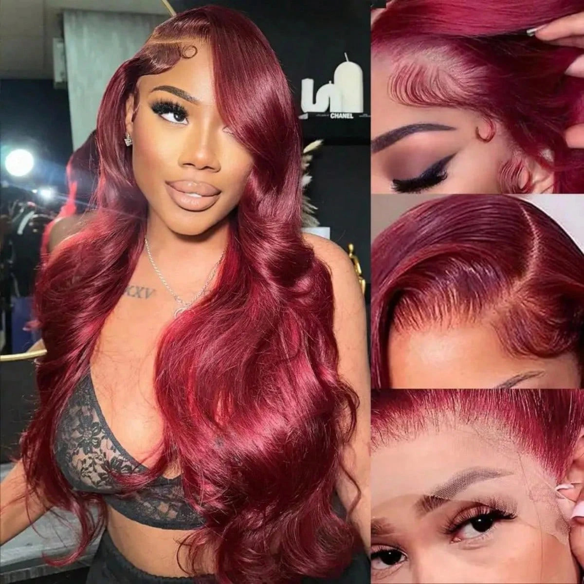 250% Burgundy 13x6 Hd Lace Frontal 99J Human Hair Wig Body Wave Lace Front Human Hair Wigs 30 40 Inch Brazilian Colored Red Wig
