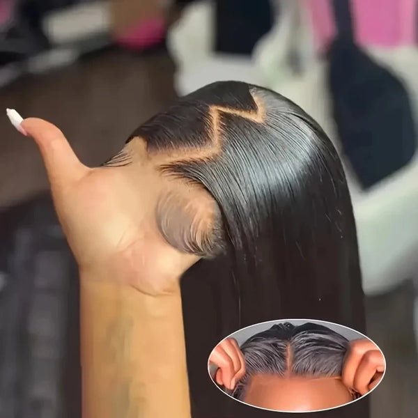 40 42 Inch Bone Straight Human Hair Wigs 13x4 13x6 HD Lace Frontal Wigs
