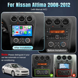 9 Inch Wireless Car Stereo for Nissan Altima 2008-2012 Manual A/C HD Touchscreen Car Radio with Backup Camera GPS WIFI FM 2G+32G