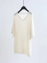 2026 New Style Simple Loose V-Neck Batwing Sleeve Knitted Top, Multi-color Simple and Lazy Breathable Blouse