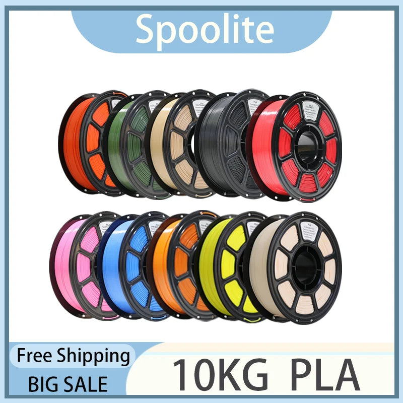 Spoolite 10KG PLA 3D Filament 1.75mm Neat Winding High Compatibility Universal Fit For most 3D Printers Fast Shipping Big Sale