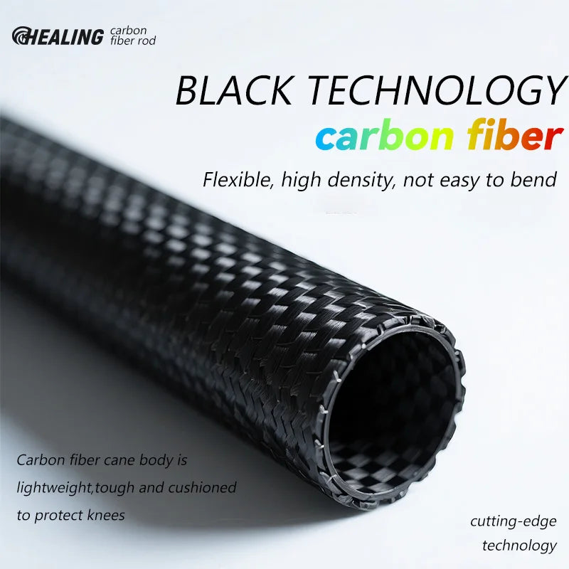 Local+ 2PCs Carbon Fiber Foldable 5-Sections Ultra-Light 110g Trekking Poles Walking Cane, 110/120/130cm Fixed Length Hiking Sticks for Outdoor Camping, City Running, Travel, Men Women Lightweight Portable Gear Caron Fiber Black Tech