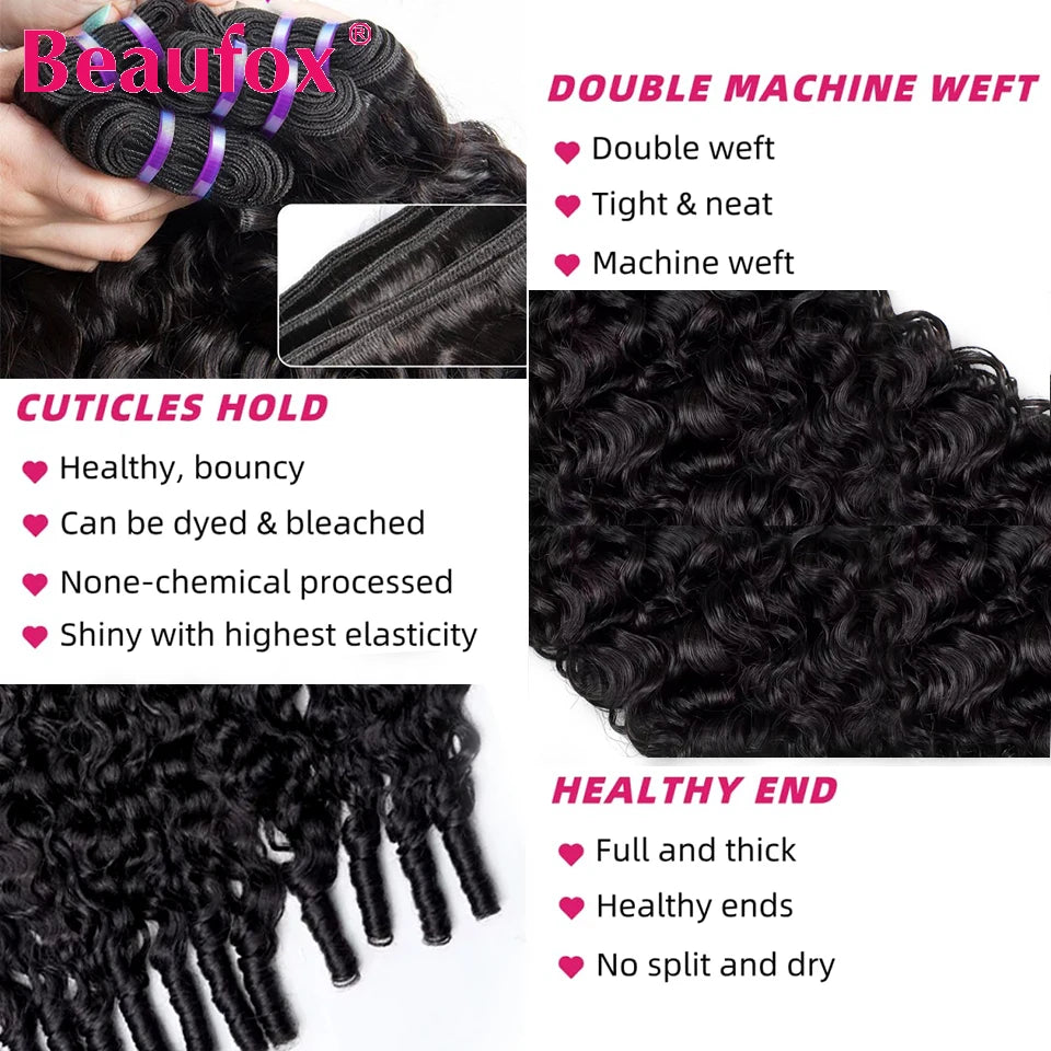 Beaufox Burmese Curly Hair Bundles Pixie Curly Bundles Human Hair Virgin
