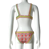 Reversible Handmade Daisy Crochet Floral Bikini Set Sexy Swimsuit Unique Swimwear Boho Bathing Suit For Women Summer Vacation