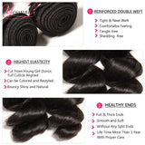 Younsolo Human Hair Loose Wave Bundles With Closure Brazilian Human Hair 3/4 Bundles With Lace Closure Loose wave Hair Extension
