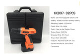 Electric hand drill 92 sets of 18V rechargeable electric screwdriver stepless speed control pistol type household bench drill