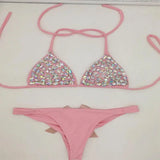 2020 venus vacation new bandage bikini set diamond rhinestone swimwear push up swimsuit biquini sexy women beachwear