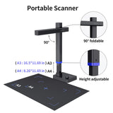 CZUR Shine Ultra Pro Book Scanner, 24MP Document Scanner, Portable USB Document Camera, Scan Max A3 Format w/ Adjustable Height