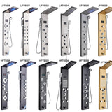 Golden Black Shower Panel Wall Rain Waterfall Shower Faucet Bathroom Shower Set APS Body Spray Jets Plastic Handshower Head