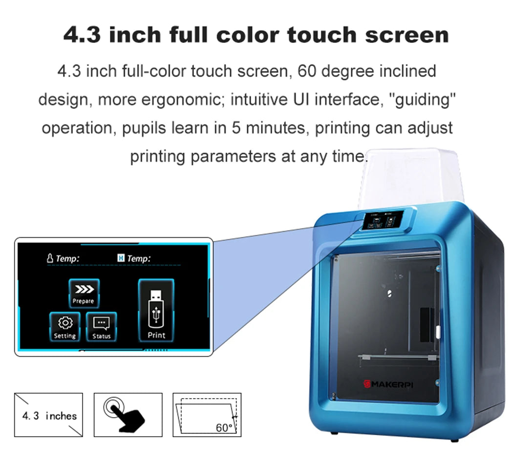 3D Printer High-Resolution Enclosed Large Size Stable XYZ Structure and Recovery Silence Printing Used for School Education