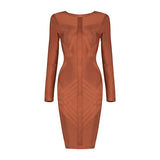 Women's Bandage Dress Long Sleeve O-Neck Sexy Night Celebrity Evening Party Bodycon Dresses Christmas Casual for New Year 2022