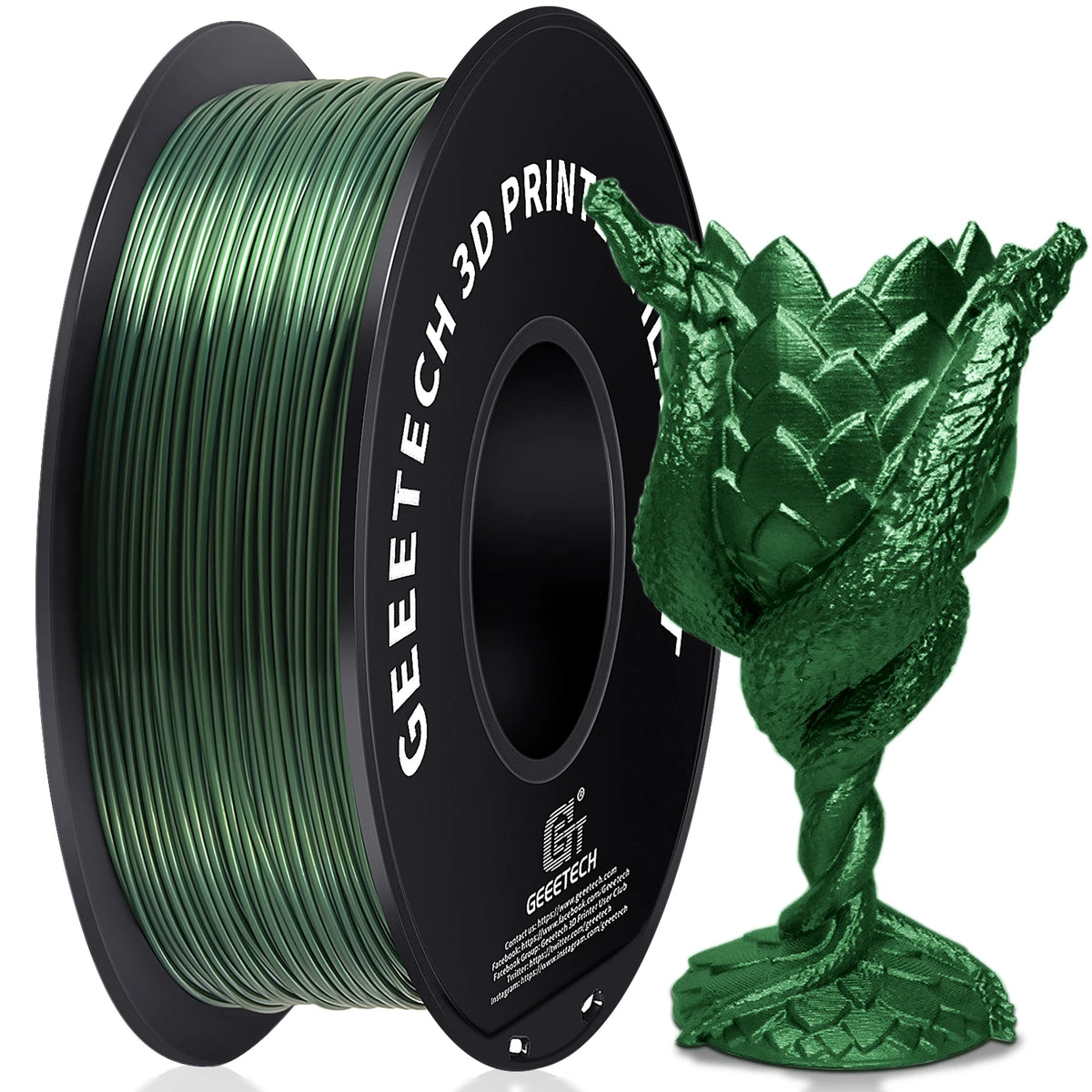 GEEETECH 3d Silk PLA Filament 1kg1.75mm Spool Wire For 3D Printer Material,Safety, Vacuum packaging, special color, Bubble free