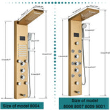Golden Black Shower Panel Wall Rain Waterfall Shower Faucet Bathroom Shower Set APS Body Spray Jets Plastic Handshower Head
