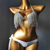 2020 venus vacation new diamond tassels bikini set bandage swimwear sexy women bathing suit swimsuit push up beachwear