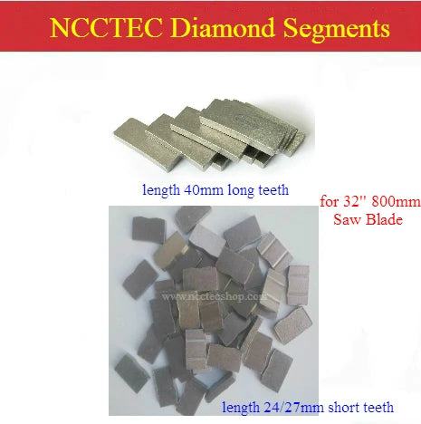 NCCTEC Diamond segments teeth tooth heads for Diameter 32'' inch 800mm saw blade cutting disc disk wheel plate FREE SHIPPING
