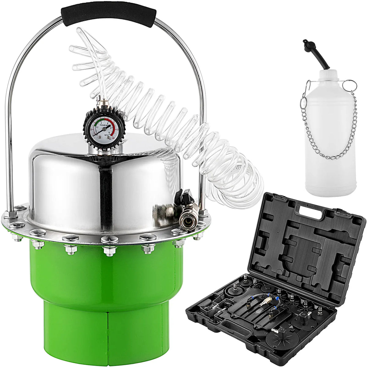 SucceBuy Pneumatic Air Pressure Bleeder, Brake Pressure Bleeding Tool Portable Brake Clutch Bleeder Valve System Kit for Garage