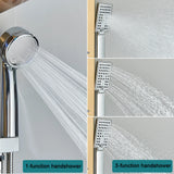 Golden Black Shower Panel Wall Rain Waterfall Shower Faucet Bathroom Shower Set APS Body Spray Jets Plastic Handshower Head