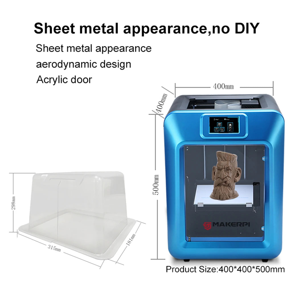 3D Printer High-Resolution Enclosed Large Size Stable XYZ Structure and Recovery Silence Printing Used for School Education