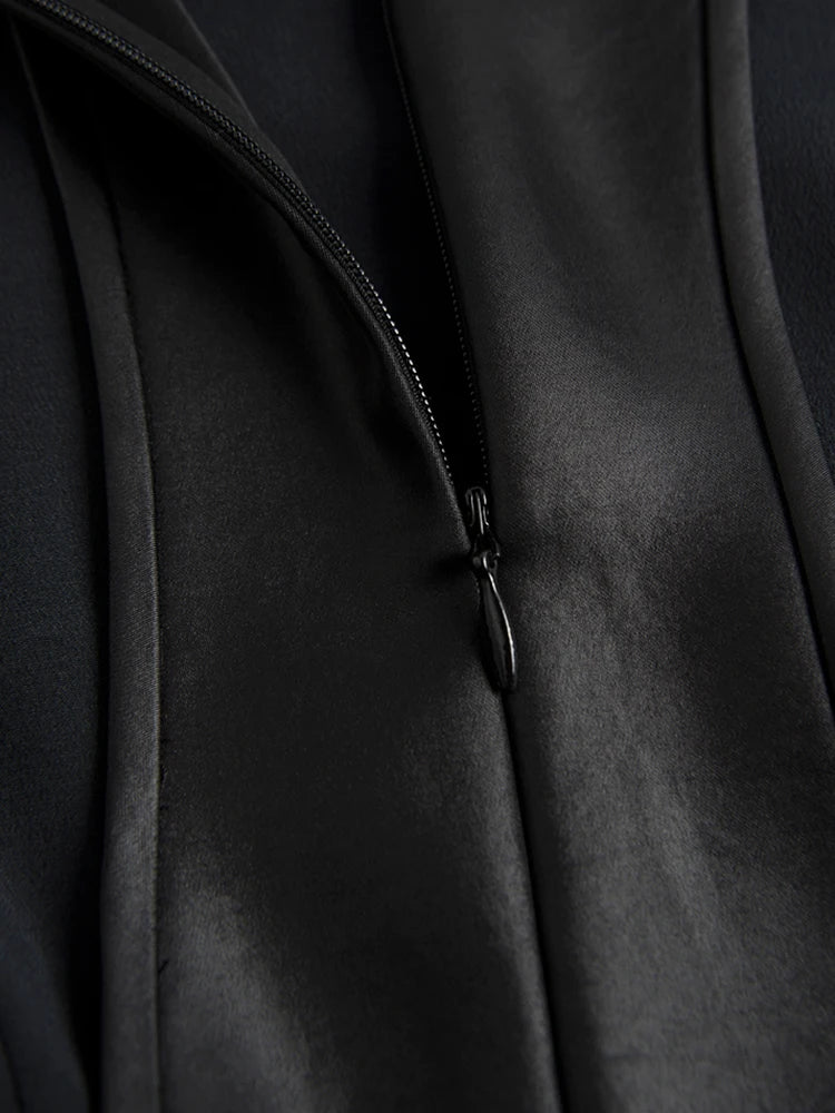 Lautaro Spring Black Extra Long Faux Leather Tank Dress Autumn Elegant Stylish Backless Maxi Dresses for Women Clothing 2021