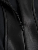 Lautaro Spring Black Extra Long Faux Leather Tank Dress Autumn Elegant Stylish Backless Maxi Dresses for Women Clothing 2021