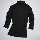 Women's Silk Turtleneck Basic Tees Tops Female Elastic Silk Shirt TB1158