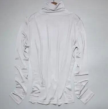 Women's Silk Turtleneck Basic Tees Tops Female Elastic Silk Shirt TB1158