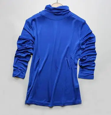 Women's Silk Turtleneck Basic Tees Tops Female Elastic Silk Shirt TB1158