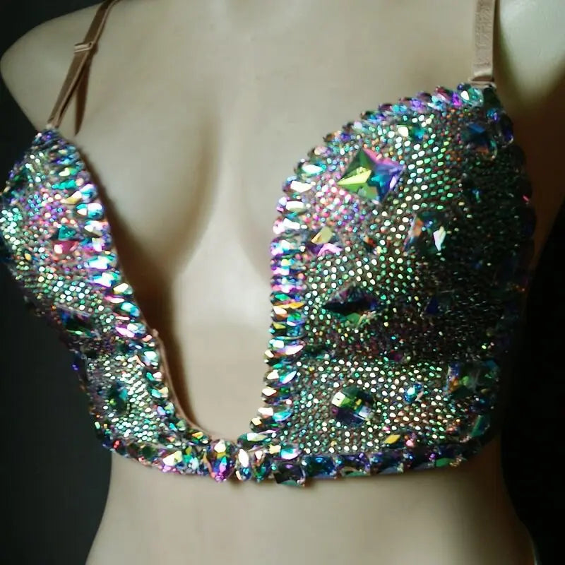 2019 venus vacation diamond new bikini set bling stones sexy women swimwear rhinestone bathing suit Jacket mature lady Bras swim